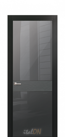 Каталог межкомнатных дверей / коллекция Apriori gloss / модель Gloss grigio scuro acero  / цвет Grigio