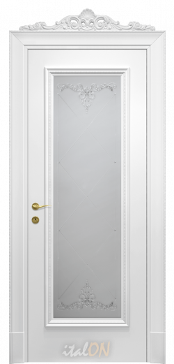 Каталог межкомнатных дверей / коллекция Riva / модель SV2 ins. витраж Venzel  / цвет  bianco