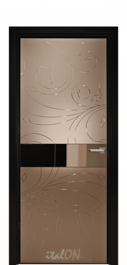 Каталог межкомнатных дверей / коллекция Apriori Vetro / модель Бронзовое стекло флора  / цвет зеркальные