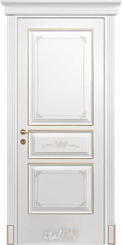 Каталог межкомнатных дверей / коллекция Versale / модель PF3 decore oro  / цвет Bianco