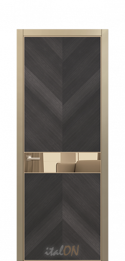 Каталог межкомнатных дверей / коллекция Apriori Desire / модель 2TX Mirror bronze  / цвет Noir