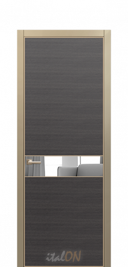 Каталог межкомнатных дверей / коллекция Apriori Desire / модель 2TE Mirror silver  / цвет Noir