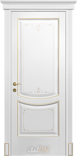 Каталог межкомнатных дверей / коллекция Versale / модель PC2 decore oro  / цвет Bianco
