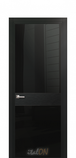Каталог межкомнатных дверей / коллекция Apriori gloss / модель Gloss nero acero  / цвет Grigio