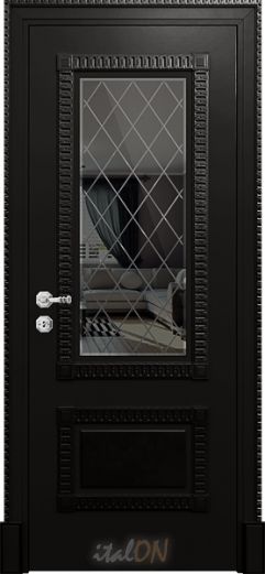 Каталог межкомнатных дверей / коллекция Deco / модель PF2-M black  / цвет Stucco