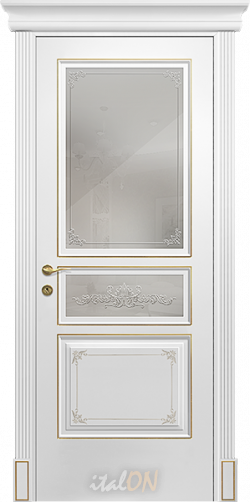 Каталог межкомнатных дверей / коллекция Versale / модель P1S2 decore oro  / цвет Bianco